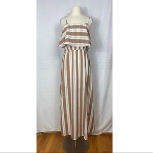 After Market Maxi Dress Striped Brown White med
